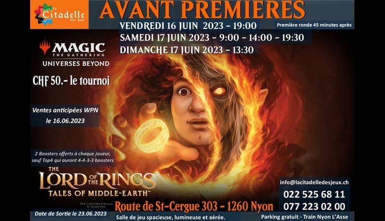 The Lord of the Rings Prerlease June 16-18, 2023